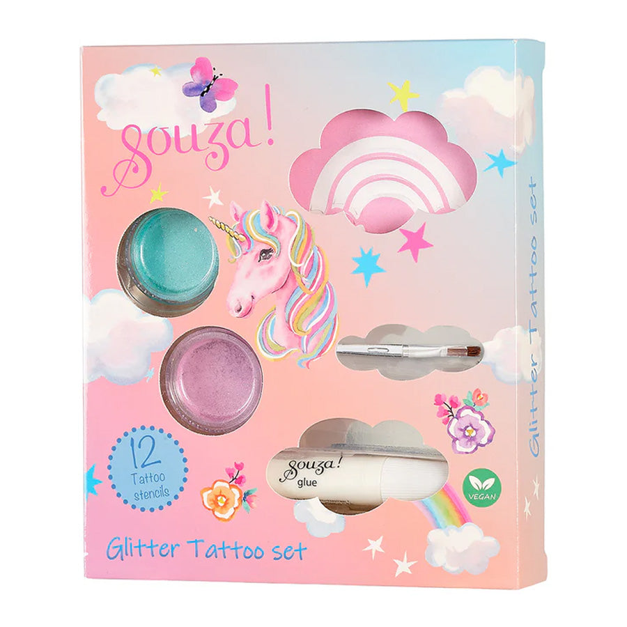 Souza Glitter Tatoveringssæt, Unicorn
