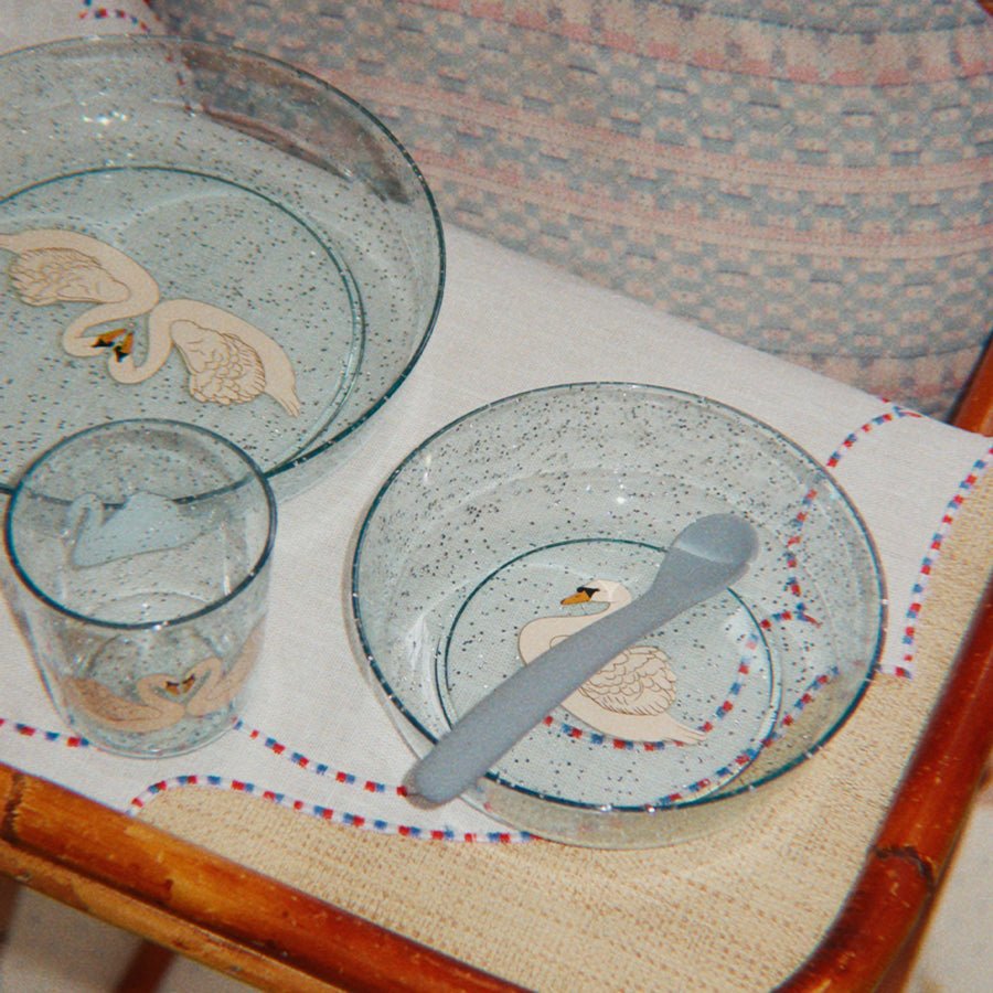 Sparkly Spisesæt i Swan Blue