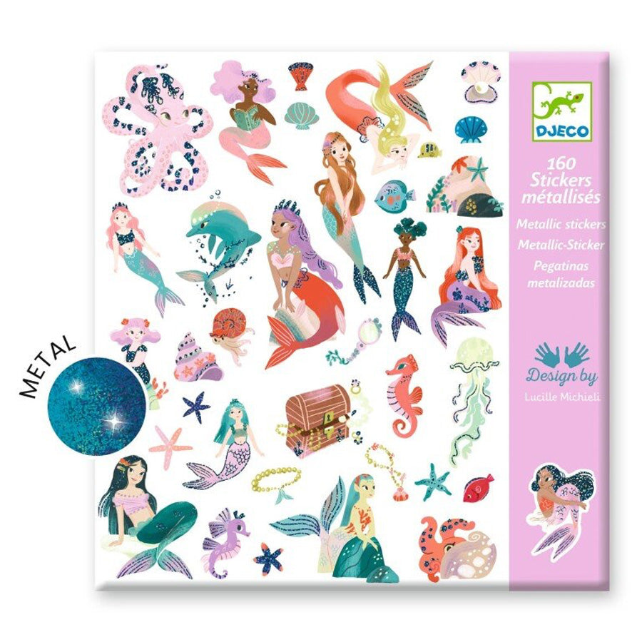 Klistermærker med Havfruer i Metallisk Effekt