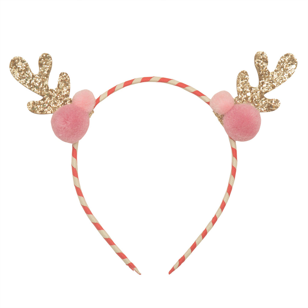 Stripy Pom Pom Reindeer Hårbøjle