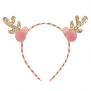 Stripy Pom Pom Reindeer Hårbøjle