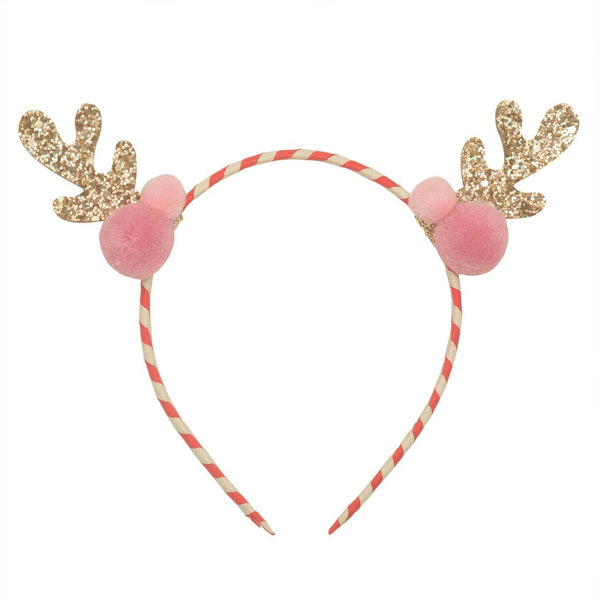 Stripy Pom Pom Reindeer Hårbøjle