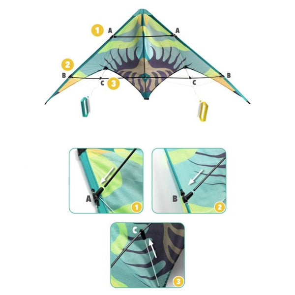 Styrbar Drage i Green Wave