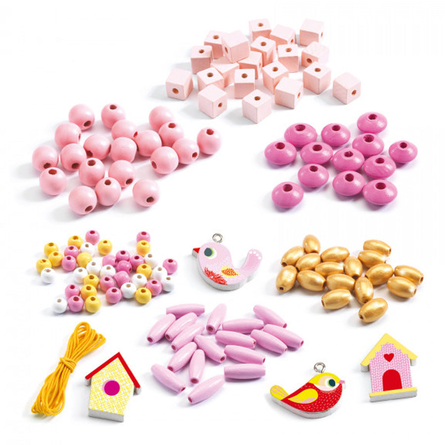 Træperler med Fugle