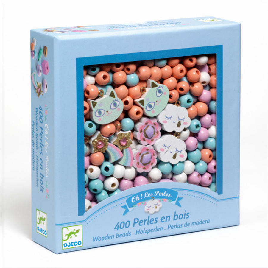 Træperler med Regnbue