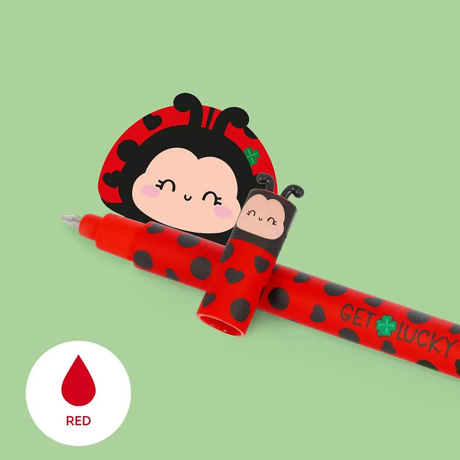 Viskbar Gel Pen Rød Ladybug