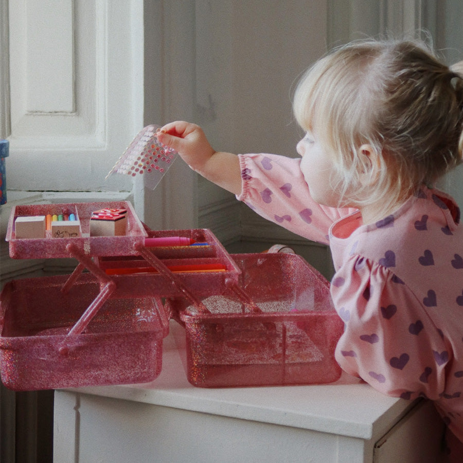 Konges Sløjd Creative art caddy opbevaring, glitter rose