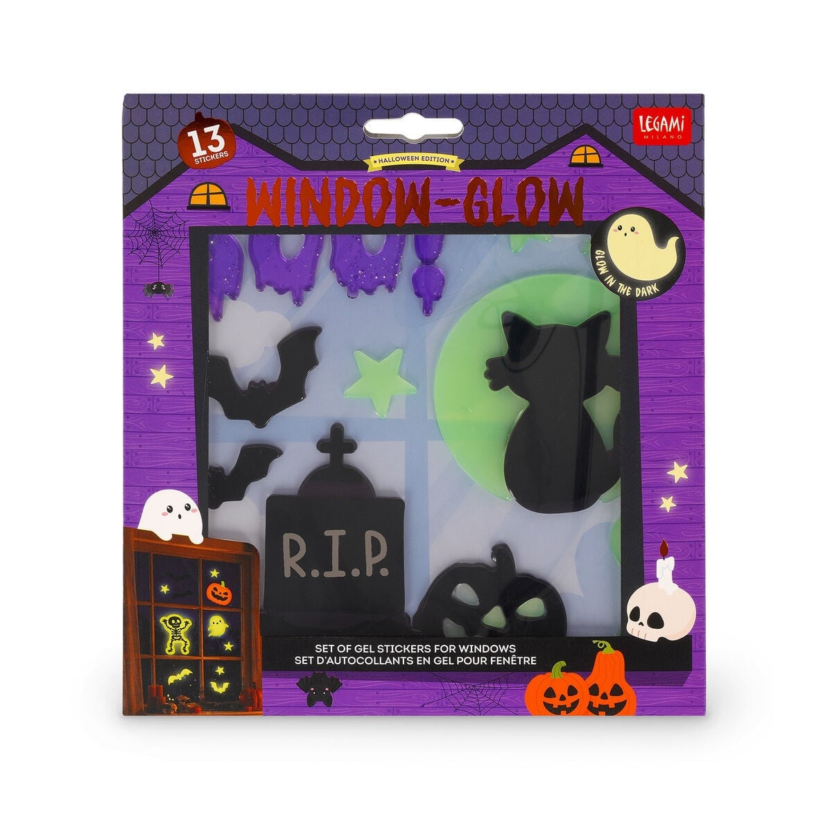 Selvlysende Halloween Gel Stickers fra Legami