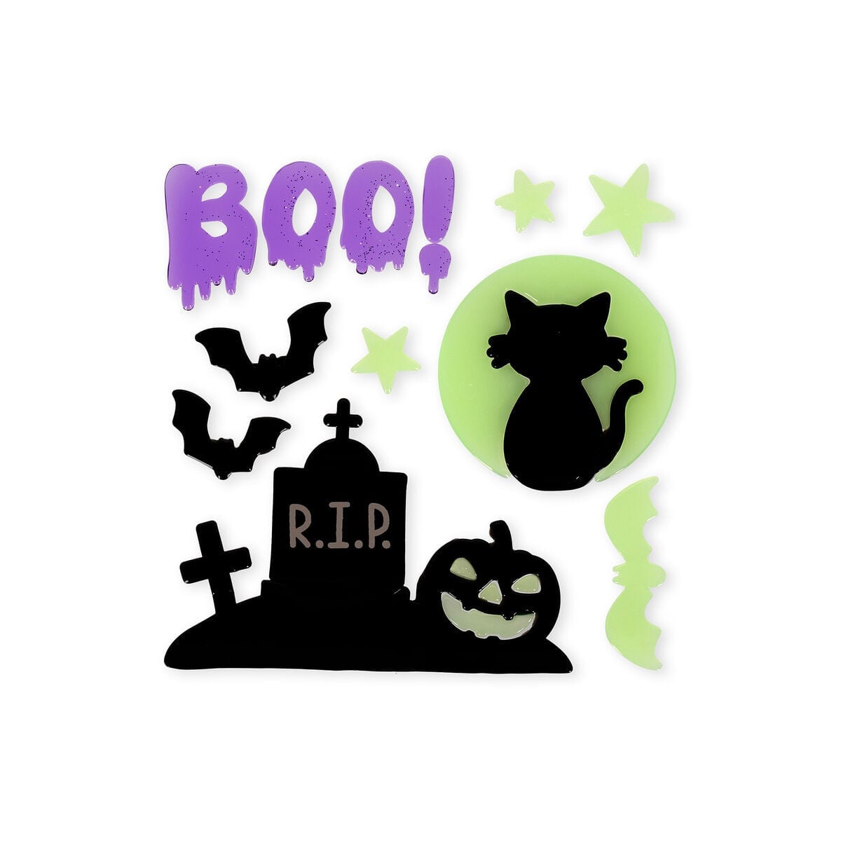 Selvlysende Halloween Gel Stickers fra Legami