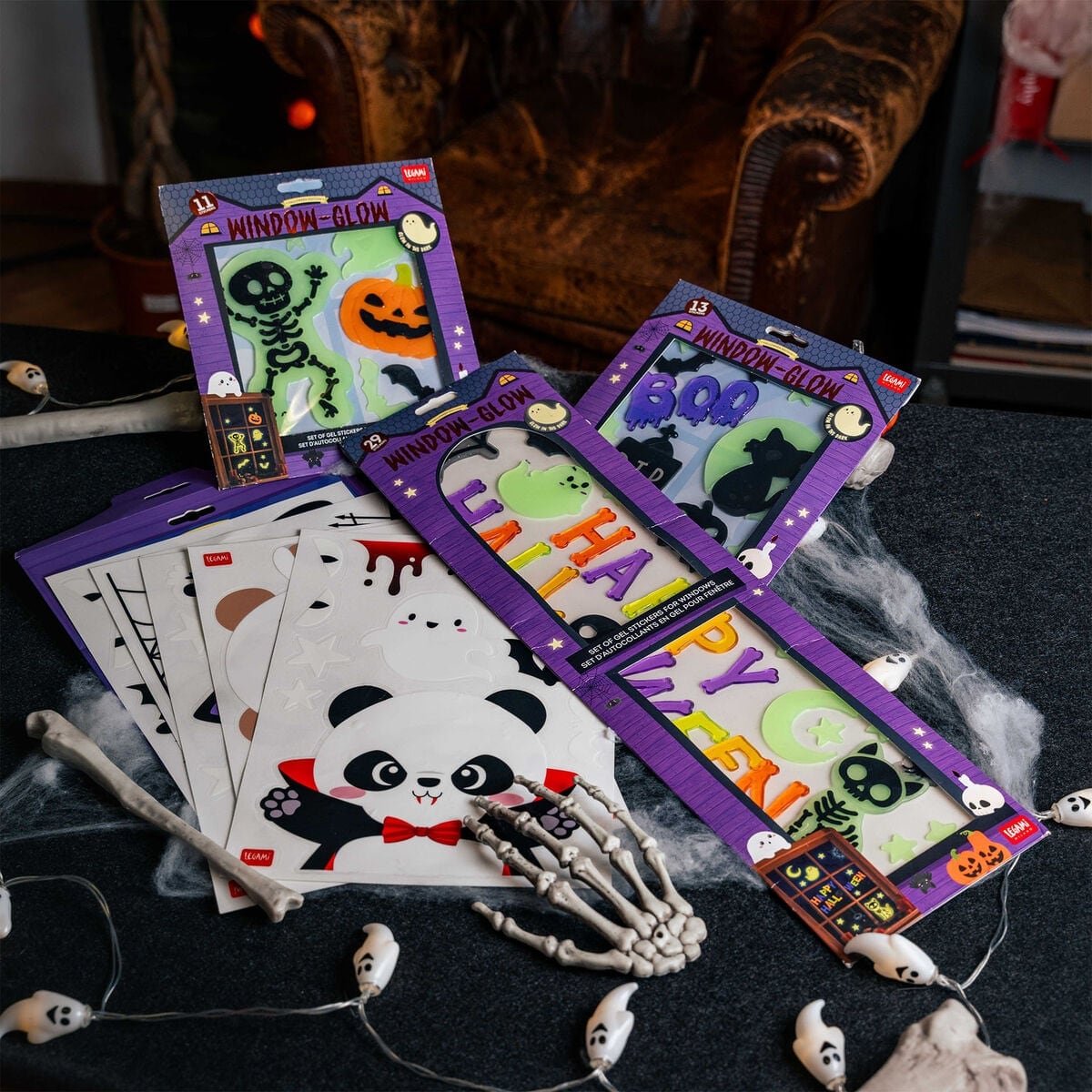 Selvlysende Halloween Gel Stickers fra Legami