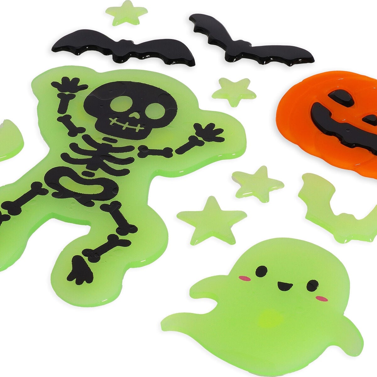 Selvlysende Halloween Gel Stickers med Skelet fra Legami