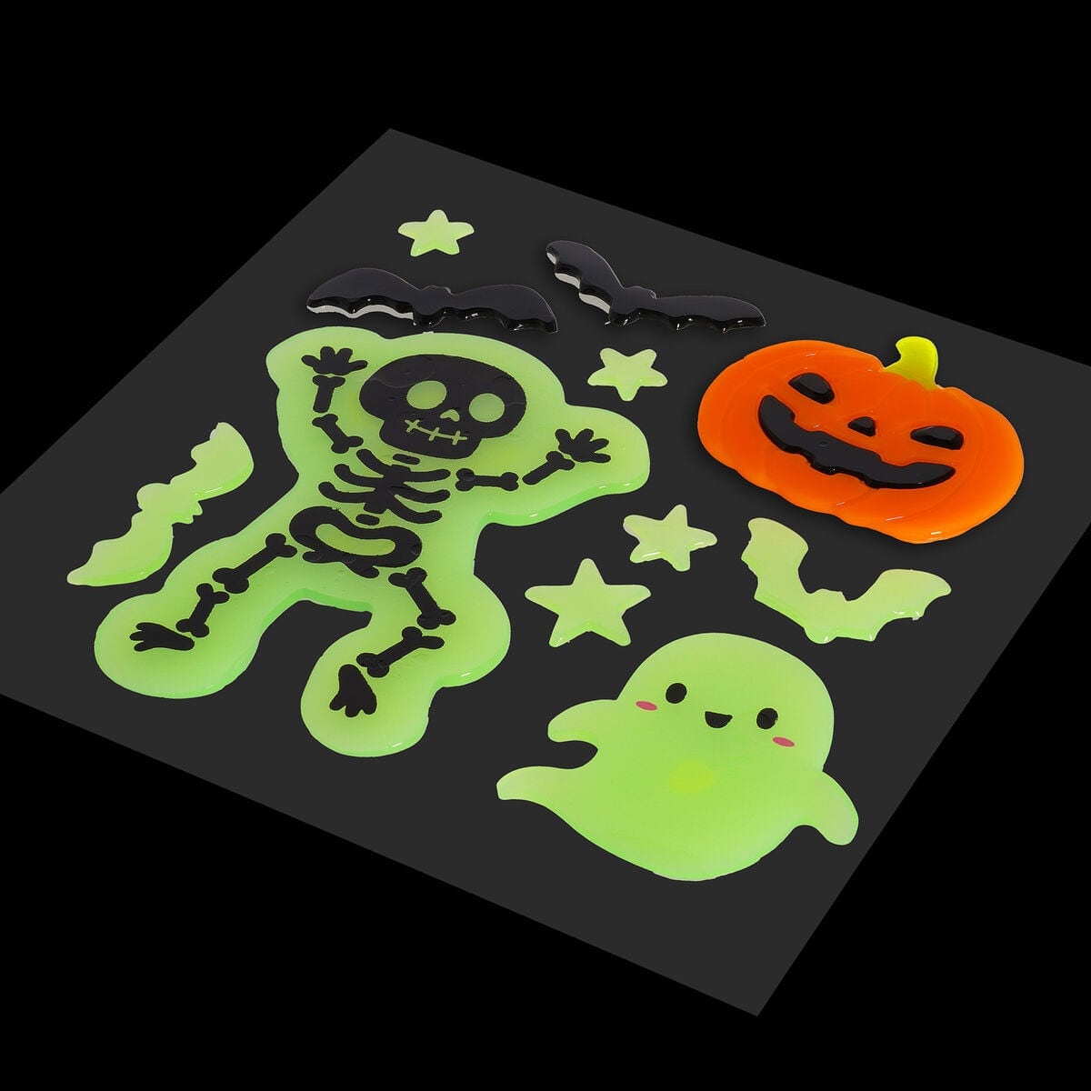 Selvlysende Halloween Gel Stickers med Skelet fra Legami