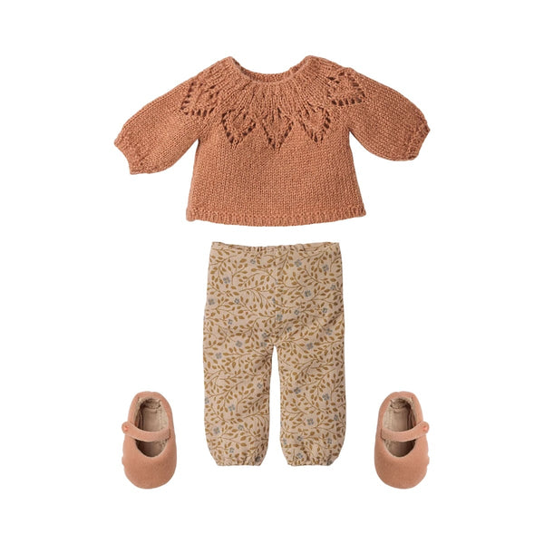 Bukser Og Strikket Sweater Vintage Pudder (str. 3)